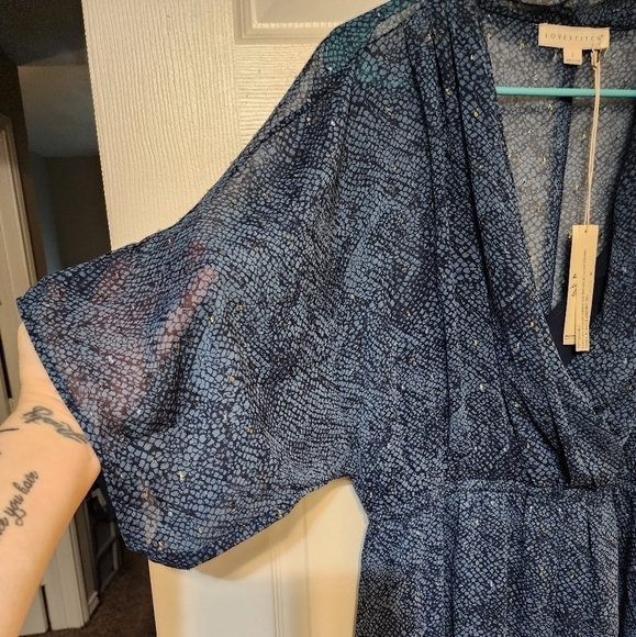 NWT Lovestitch L blue sparkle dress - Picture 6 of 8